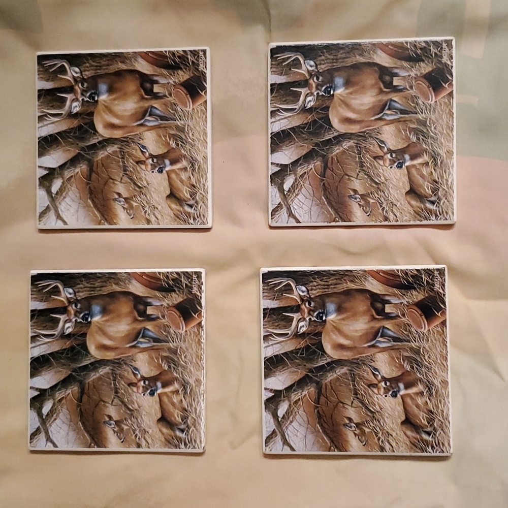 Rosemary Millette Deer Coasters set of 4